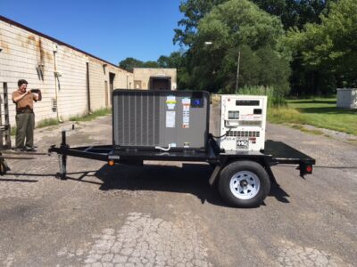 equipment on a trailer