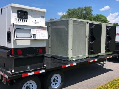 equipment on a trailer