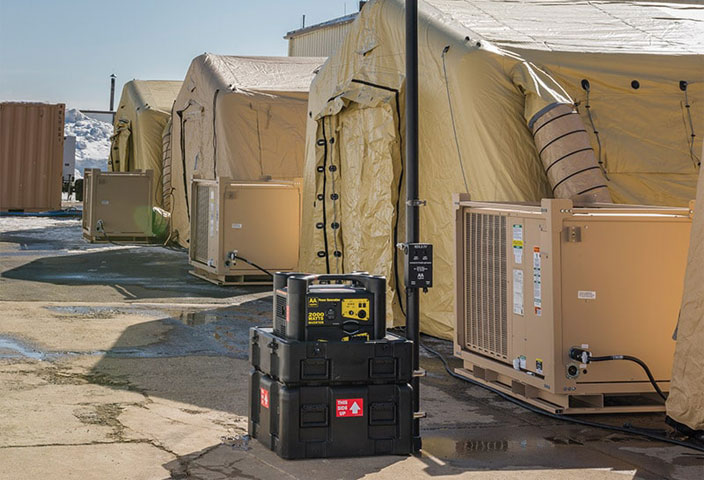 tents on asphalt