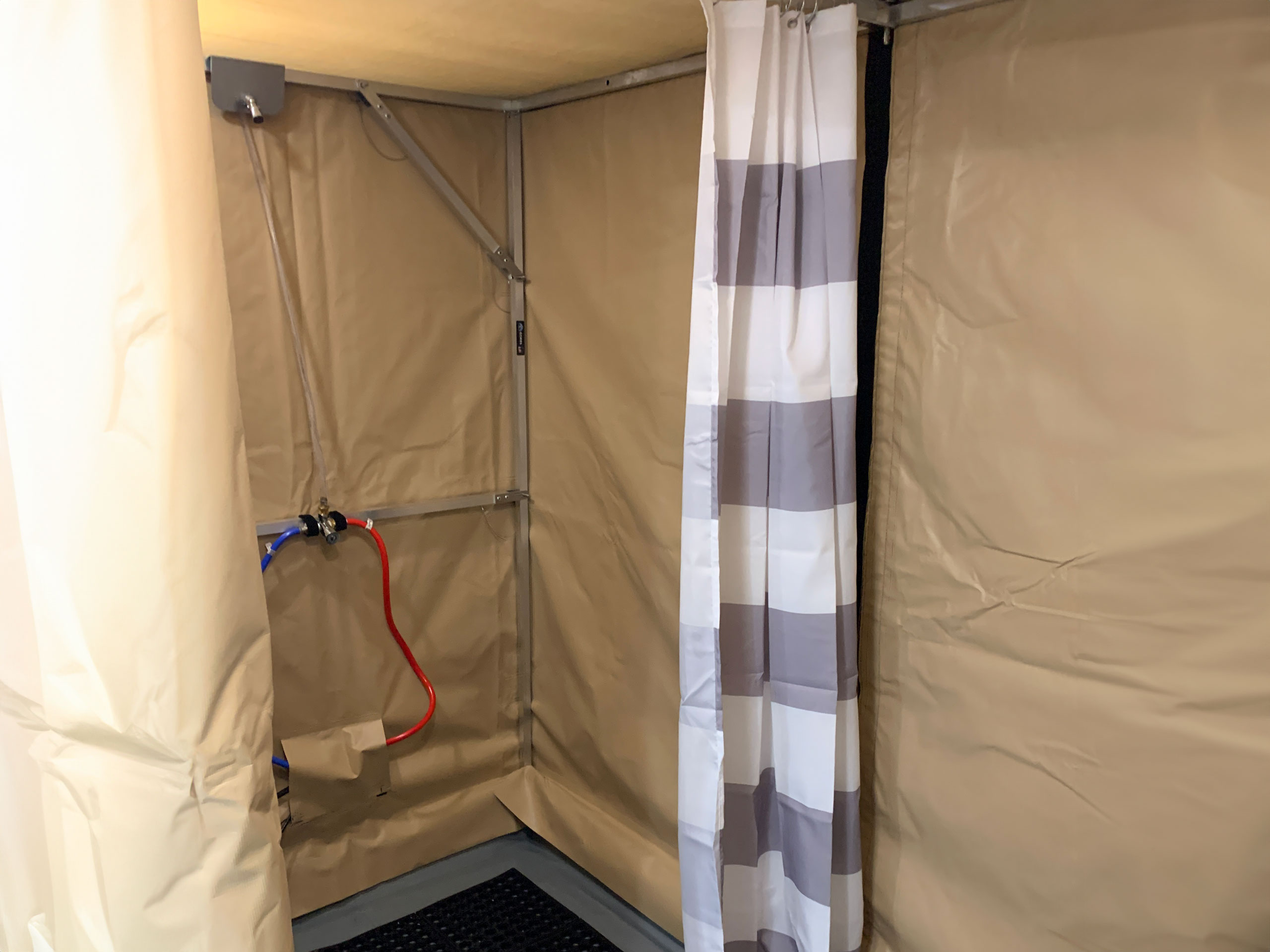 shower in tent