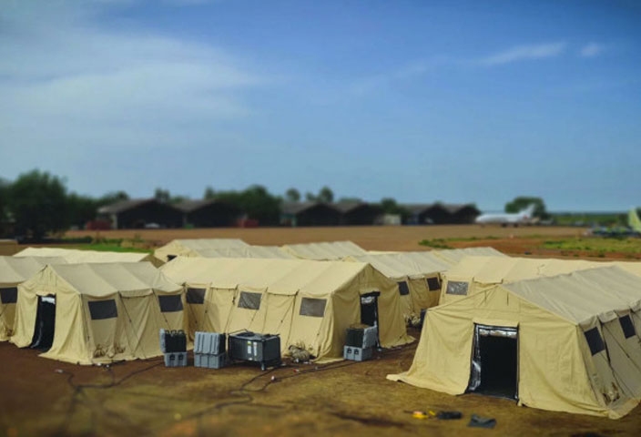 medical tents in a field